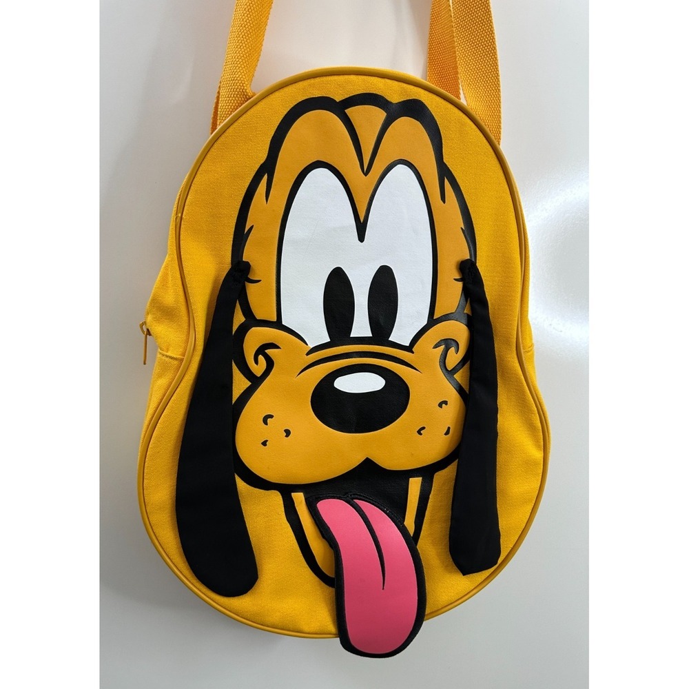 Disney Parks Pluto Big Face Canvas Tote Bag Disneyland Resort Yellow 3D Graphic - Picture 3 of 11